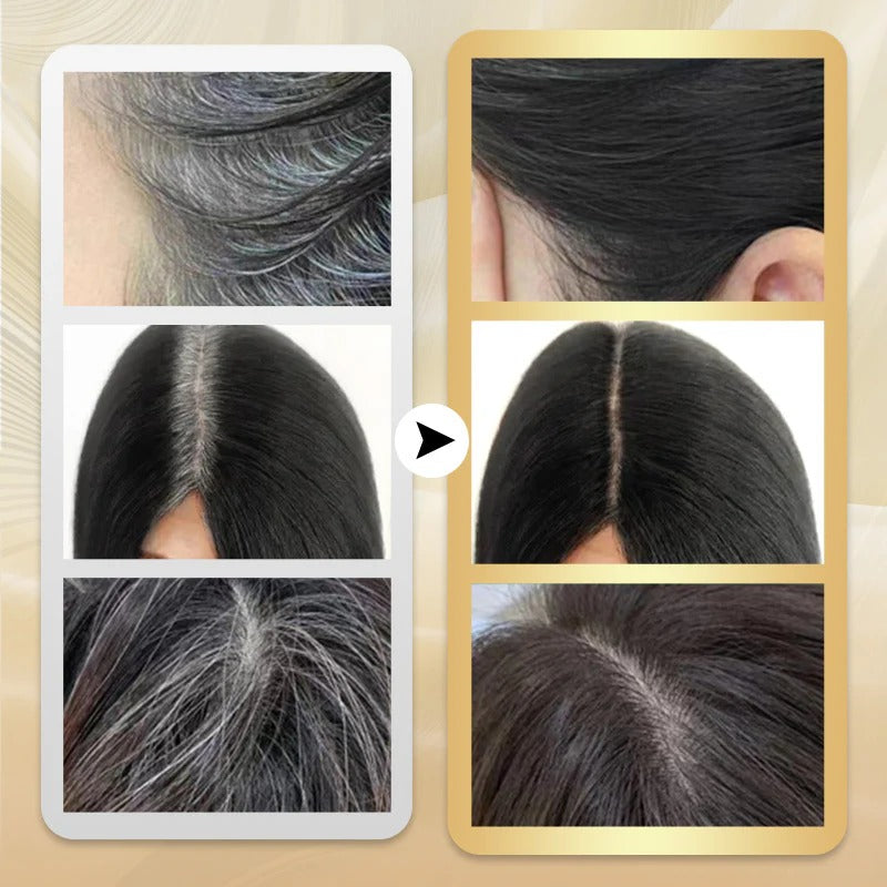 Instant hair coloring stick with built-in comb