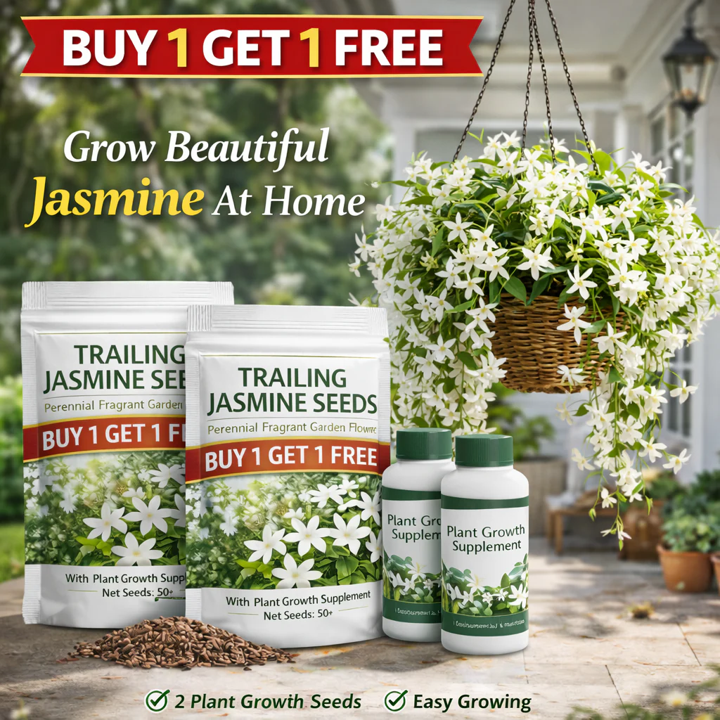 🌱BUY 1 GET 1 FREE Trailing Jasmine Seeds – Perennial Blooms & Fragrant Garden Elegance 🌸 With Plant Growth Supplement