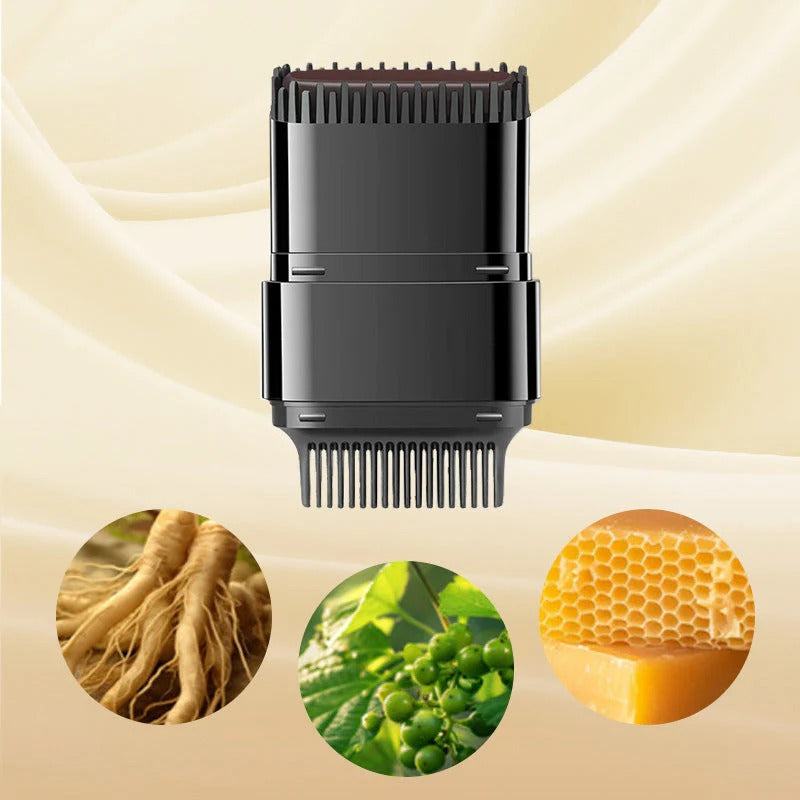 Instant hair coloring stick with built-in comb