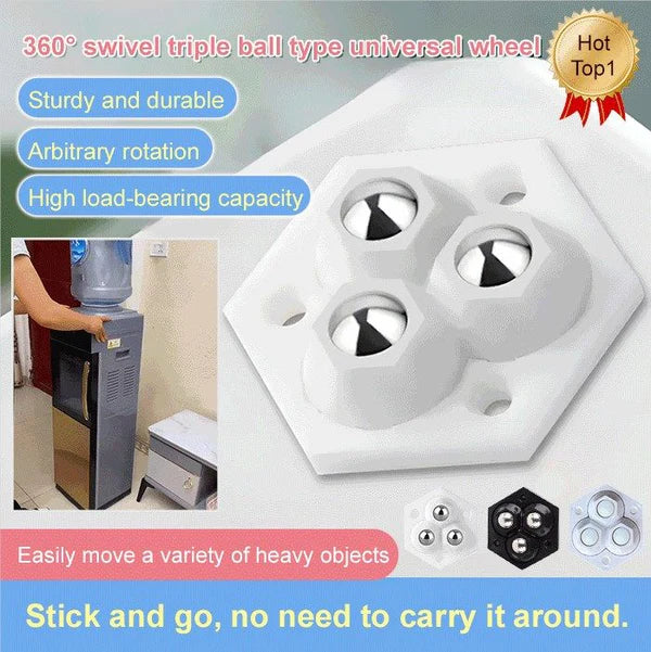 🔥 360° Swivel Triple Ball Casters Furniture Mobility Gods | Pack of 12
