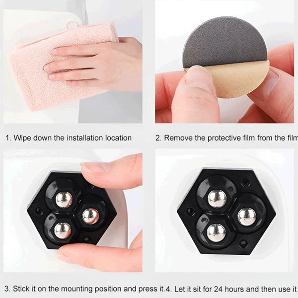 🔥 360° Swivel Triple Ball Casters Furniture Mobility Gods | Pack of 12